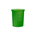 Trash can icon. Waste recycling sign. Symbol made from green arrows. Pictogram in vector graphics. Image - I take care of the envi Royalty Free Stock Photo